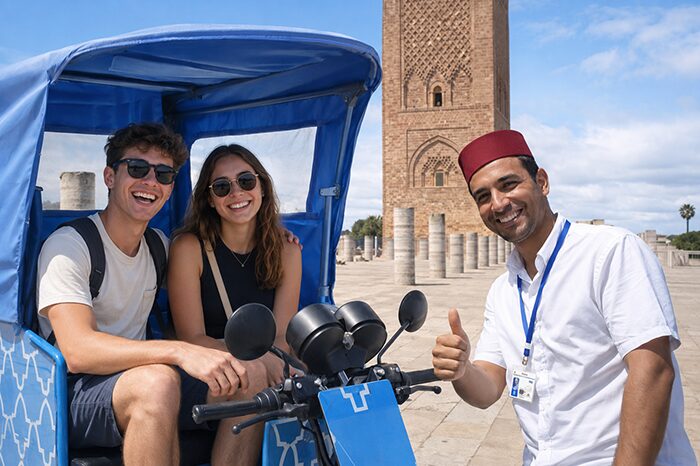 Tuk-tuk dans les rues de Rabat, Maroc